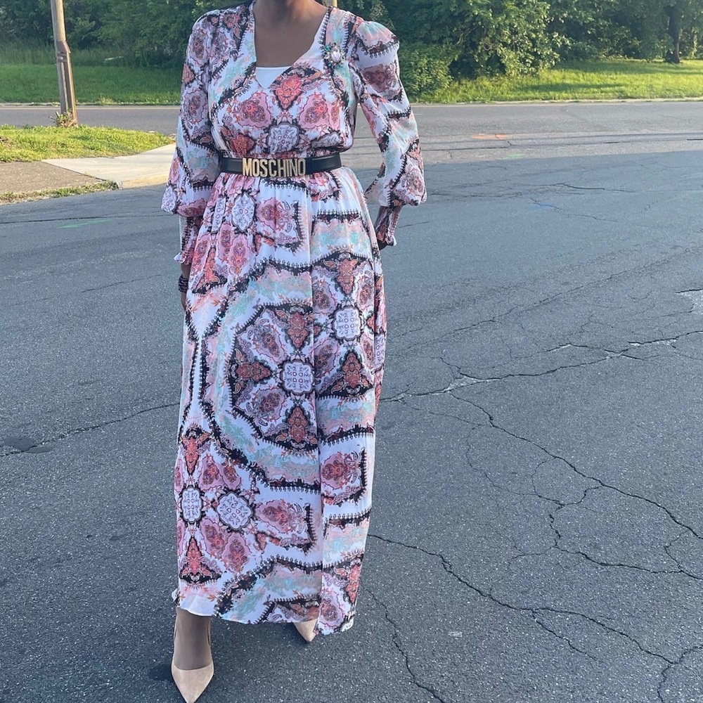 INC Chiffon patterned dress size small